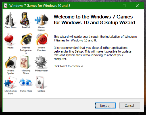 Výročná aktualizácia Windows 7 Games pre Windows 10