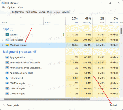 Starten Sie den Datei-Explorer in Windows 11 neu