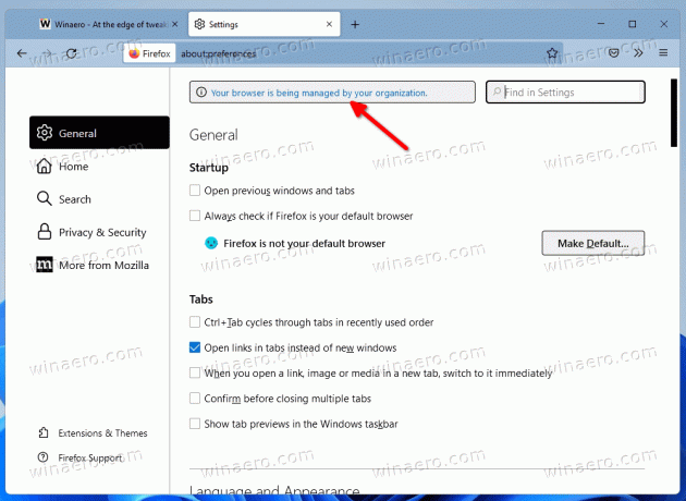 Firefox Din browser bliver administreret af din organisation