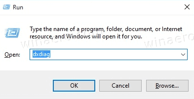 Windows 10 Palaidiet DxDiag