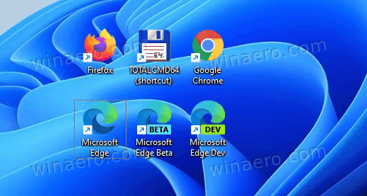 Parancsikonok nyíl ikonnal a Windows 11 rendszerben