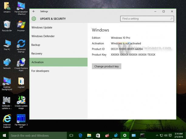 Windows 10 nav aktivizēts