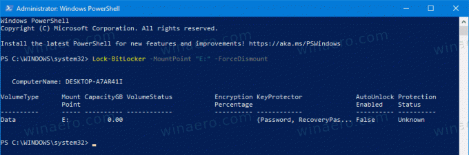 BitLocker låser krypterad enhet i PowerShell