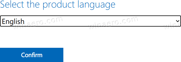 เลือกภาษาสำหรับ Windows 11 ISO