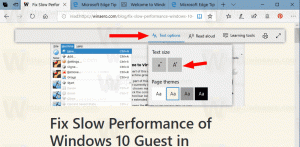 เปลี่ยนขนาดข้อความมุมมองการอ่านใน Microsoft Edge ใน Windows 10