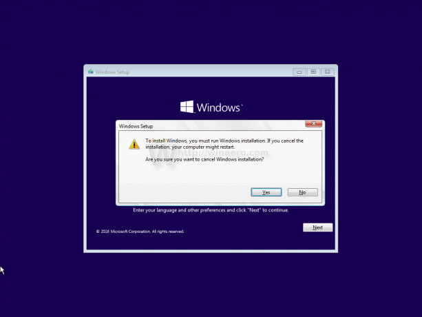 Windows 10 sluit winpe-vensters
