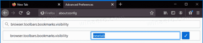 Visibilità dei segnalibri delle barre degli strumenti del browser