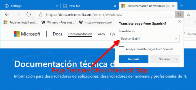 Оферта на Edge Translate Page