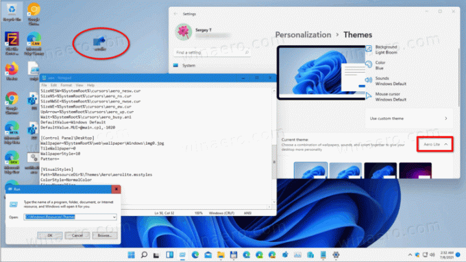 Aero Lite-thema inschakelen in Windows 11
