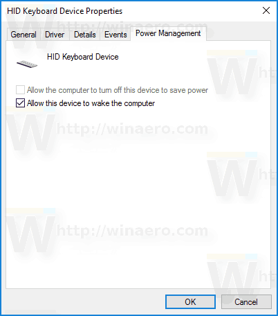 Kartica Svojstva uređaja Windows 10 Upravljanje napajanjem 