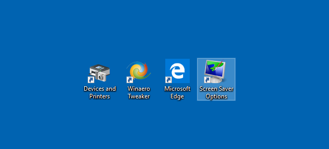 Zástupce spořiče obrazovky Windows 10 vytvořen