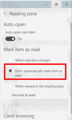 Windows 10 Mail Desactivar Marcar como leído