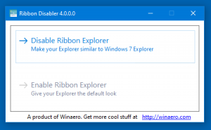 Ribbon Disabler 4.0, skirta Windows 10 versijai 1903