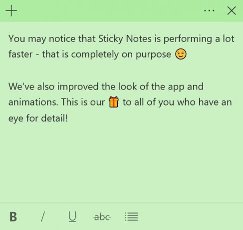 Animace Sticky Notes