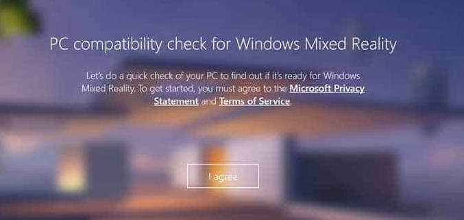 Ellenőrizze a vegyes valóságú Windows 10 rendszert