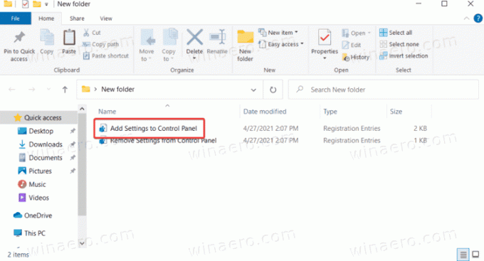 Ajouter l'application Paramètres au panneau de configuration classique sous Windows 10 1