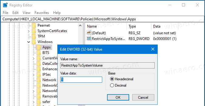 Windows 10Windowsアプリの変更を無効にする保存場所の微調整