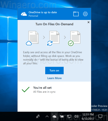 Onedrive Placeholders სინქრონიზაცია მოთხოვნით 