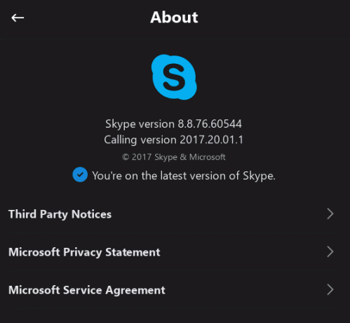 Aperçu Skype 8.8