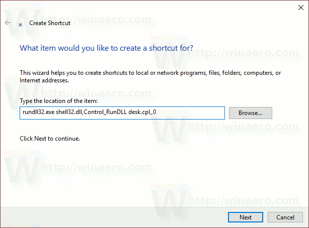 اختصار إعدادات رمز سطح المكتب في Windows 10