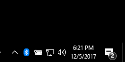 Icona della barra delle applicazioni Bluetooth di Windows 10
