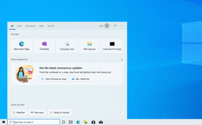 Windows 10 Build 19619 (Fast Ring) Covid Tracker
