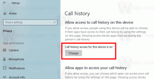 Онемогућите приступ апликацији историји позива у оперативном систему Виндовс 10