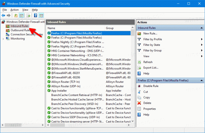 Brána firewall systému Windows s pokročilým zabezpečením