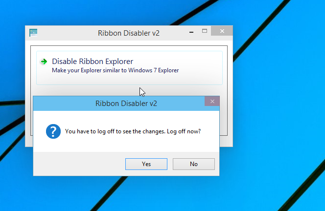 désactiver le ruban Windows 10