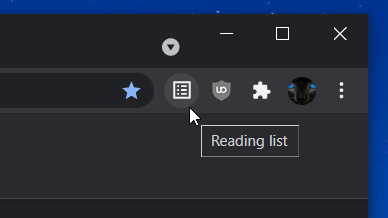 „Chrome“ skaitymo sąrašas perkeltas į įrankių juostą