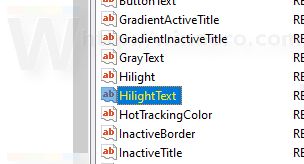 Operētājsistēmā Windows 10 izceltā teksta krāsas maiņa 3