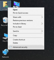 Как да добавите Advanced Security към контекстното меню в Windows 10