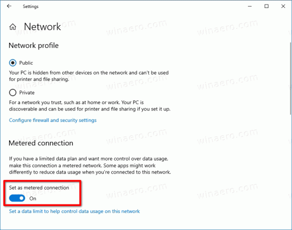 Connessione a consumo di Windows 10