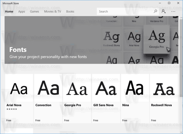 Windows 10 Lettertypen installeren vanuit Store Step2