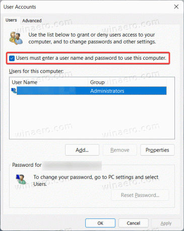 Windows 11 Automatska prijava 