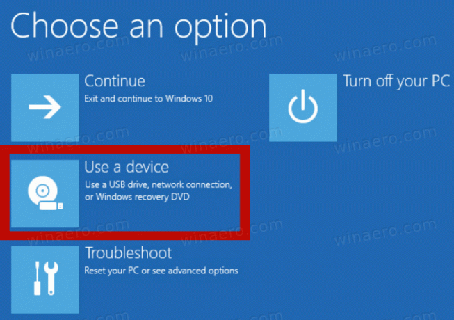 Arranque de Windows use un dispositivo