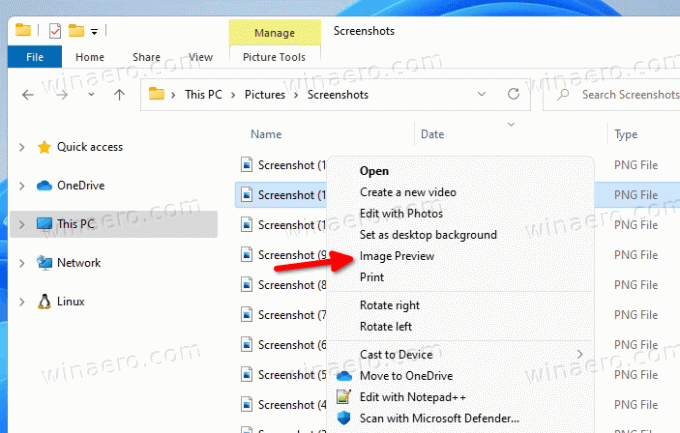 Windows Photo Viewer Bildförhandsgranskning i snabbmenyn