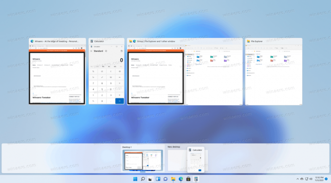 „Windows 11 Snap“ grupės „Tasbkar“ ir „Alt“ skirtuke
