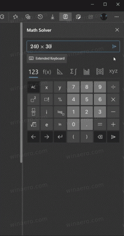 „Math Solver“ išplėstinė klaviatūra