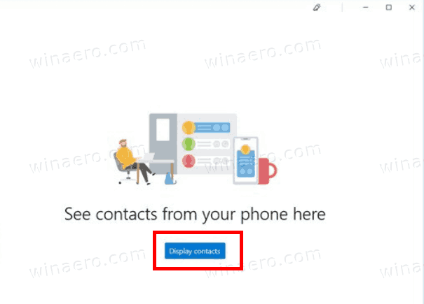 Din telefon Visa kontaktknapp