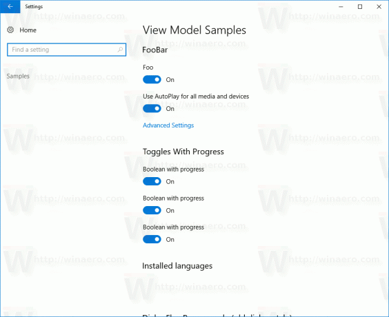 Зразки сторінки Windows 10 Перегляд 1