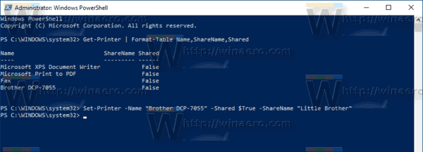 Windows 10 PowerShell Nyomtató megosztása