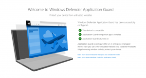 MicrosoftがChromeおよびFirefox用のWindowsDefender ApplicationGuard拡張機能をリリース