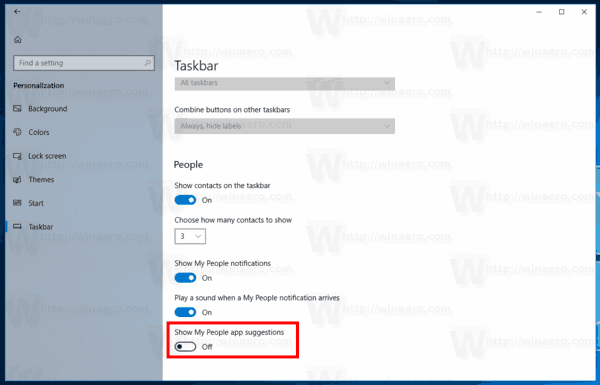 Windows 10Mypeopleが提案するアプリを無効にする