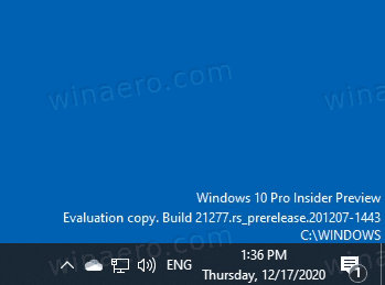 Visa Windows-version på skrivbordet för alla användare