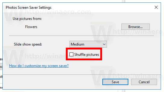 Windows 10 Photos Saver Slide Shuffle