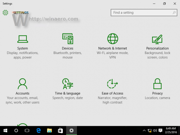 Windows 10 iestatījumu lietotne