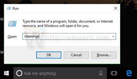 Windows 10 запускает cleanmgr