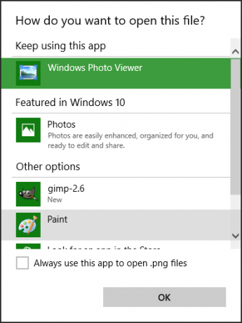 „Windows 10“ numatytosios programos patvirtinimas