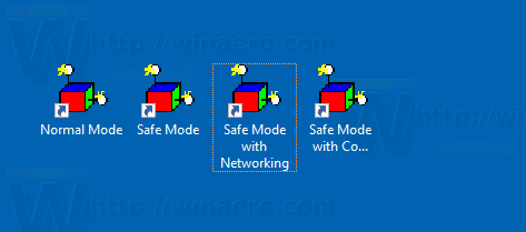 קיצור דרך במצב בטוח של Windows 10